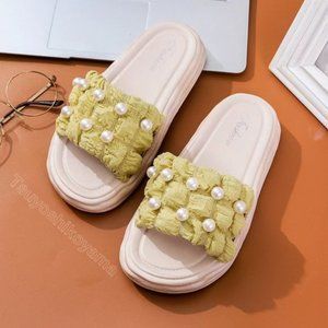 Women's Faux Pearl Decor Slippers,